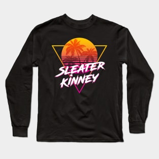 Sleater Kinney - Proud Name Retro 80s Sunset Aesthetic Design Long Sleeve T-Shirt